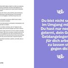 Text rechts: „Du bist nicht schlecht im Umgang mit Geld. Du hast nur noch nicht gelernt, dein Gehirn in Geldangelegenheiten für dich arbeiten zu lassen statt gegen dich.“ Links beschreibt einen Leitfaden zum Thema Finanzen und ADHS. Oben links steht: "Was also erwartet dich in Dein ADHS-Money-Guide?". 