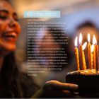"Glückwunsch! Lieber Weltgebetstag... Mädchen und Frauen ihre Rechte wahrnehmen..." Unten Kalender mit März. Kerzen.