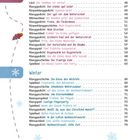 Texte: Herbst, Winter. Enthält Titel und Seitenzahlen zu Liedern, Gedichten und Geschichten. Farbige, herbstliche und winterliche Illustrationen.