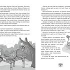 Seite 61 aus einem Comic oder Buch mit einem Cartoon-Stil. Links ein quadratisches Schwein neben einem Bambustisch.