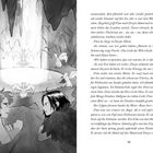 Seite 13. Zwei Personen liegen an einem See. Rundherum sind kleine, drachenähnliche Wesen in einem Höhlenraum. Grauer Hintergrund.