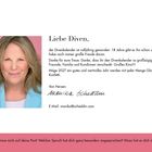 Ein Porträt einer Frau, die lächelt. Rechts daneben ein freundlicher Text über den Divenkalender und gute Wünsche für 2027.