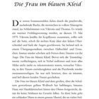 Berlin 1979. Die Frau im blauen Kleid. Fließtext: Eine Beschreibung eines Frühlingssonntags und eines Traumes. Seite 8.