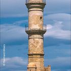 Kalender Februar 2027 mit Leuchtturm-Bild; Text: Griechenland, Leuchtturm Kolpos Chanion, Kreta, erbaut 1839.