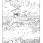 Text: „Hermetische Übersteuerung“, „Überspannung“. Illustration: Frau sitzt auf einem Sofa, umgeben von wirbelnden Formen.