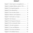 Inhaltsverzeichnis mit Kapitelnummern, Titeln und Seitenzahlen von 7 bis 153. Kapitel 1: Arsène Lupin ist zwanzig Jahre alt.