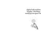 Text: "Auf der Suche nach dem Bauplan: Mein Körper macht jetzt sein eigenes Ding". Darunter eine Hand, die eine Glühbirne hält.