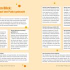 Eine orange Überschrift: "Auf einen Blick: Wichtiges auf den Punkt gebracht". Themen: Übergewicht, Folgen, Bauchfett, Ernährung, Bewegung, Stress.