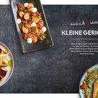 "Einfach köstlich - KLEINE GERICHTE. Salate, Suppen, Snacks und leichte Gerichte. Zwei bunte Teller mit verschiedenen Speisen."