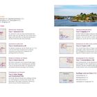 Inhalt: Orientiert in Oslo, Wege durch Oslo. Tour 1-7, Ausflüge rund um Oslo. Bild: Eine Küstenansicht mit Häusern und Bäumen.