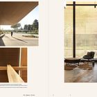 Texte: "THE GOOGLE OFFICE", Beschreibung von Bauweise. Bilder: Moderne Holzarchitektur, Innen- und Außenbereich, Person geht.
