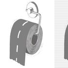 Straßenähnliche Toilettenpapierrolle in einer Halterung.