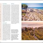 "Zwischenstopp" und Ortsbeschreibungen: Momjan, Motovun, Grožnjan, Novigrad, Poreč. Bilder zeigen Küsten- und Landschaftsszenen.