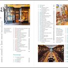 Inhalt, Da war ich schon!, Deutschland, Österreich, Schweiz, Westeuropa. Fotos von Buchläden mit vielen Büchern und einem Café.