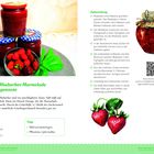 Erdbeer-Rhabarber-Marmelade mit Orangen­note. Zutaten: Erdbeeren, Rhabarber, Orangensaft, Zucker. Tipp: Kühl und dunkel lagern.