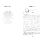 Links: Liste mit Songs wie "Cold" von Alfie Castley. Rechts: Kapitel 1 beginnt mit "Ich bin so gut wie tot."