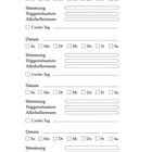 Besser Nüchtern. Formular zur Erfassung von Datum, Stimmung, Triggersituation, Alkoholkonsum und einem coolen Tag.