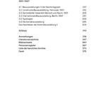 Inhaltsverzeichnis mit Themen zu Bauausstellungen 1951-1957, Seitenzahlen von 237 bis 375. Ende mit "Dank".