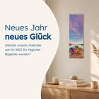 Text: "Neues Jahr neues Glück. Welcher unserer Kalender soll für 2027 Ihr täglicher Begleiter werden?" Rechts ein Wandkalender.
