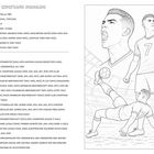 Text: "7 Cristiano Ronaldo, Erfolge, Auszeichnungen". Illustration von Ronaldo in Aktion mit jubelndem Ausdruck in einem Stadion.