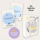 Ein tägliches Ritual. 365 Affirmationen und Aufgaben für dich. Buch mit Blütenillustrationen und Datumskarten.