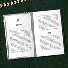 "Kapitel 1" steht fett oben auf der linken Seite. Darunter beginnt der Text mit "Tsching!" 

Auf der rechten Seite eine kleine Katze als Symbol.