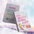 Zwei Buchcover: "Keinen gelben Schnee essen" von Pia Herzog. Text: "EINE KLASSENFAHRT, DIE ALLES VERÄNDERT". Winterszene.