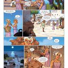 Ein Comic mit mehreren Panels. Frauen sprechen über Wäsche, Kochen und ein kommendes Abendessen. Eine Szene zeigt eine nächtliche Stadtansicht am Meer.