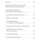 Inhaltsverzeichnis mit Themen zu Glaube und Wissenschaft, Astronomie, Sonnensystem, Raumfahrt und Sternenstaub.