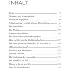Inhaltverzeichnis mit Kapiteln wie "Prolog", "Weihrauch und Schweinehälften" und "Garmischer Bergspitzen". Seitenzahlen sind zugeordnet.