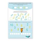 Zahlenrätsel mit Kaputtzahlen, Stiftanzahl in Kästchen eintragen, Zahlen 1 bis 10 ordnen, Maus-Illustration.