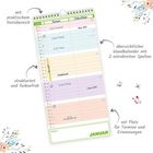 Übersichtlicher Wandkalender mit Notizbereich, strukturiert und farbenfroh, viel Platz für Termine. Oberer Text: "Geburtstage".