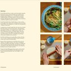 Zubereitung: Anleitung zur Zubereitung von Wraps. Links Text, rechts Fotos von Zutaten und Zubereitungsschritten.