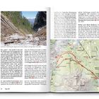Detaillierte Wanderbeschreibung auf zwei Seiten. Oben links ein Foto einer Schlucht und rechts unten eine Wanderkarte.