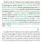 **Text oben:** „Tartufo era un labrador dorato... drammatica, quasi teatrale.“

**Absatz:** Italienisch mit deutscher Übersetzung in grüner Schrift. 

**Zahl:** 2