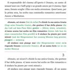 Textausschnitt in zwei Sprachen: Italienisch und Deutsch. Es geht um Donato, der Filme auswählt. Thema: Kino und Freundschaft.