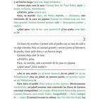 Seite 12. Spanisch-deutscher Text; Dialoge zwischen Carmen und Paco über ein Wildschwein im Garten.