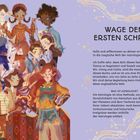 Links eine Illustration von Figuren, rechts Text: "WAGE DEN ERSTEN SCHRITT! Hallo und willkommen... WAS IST ASTROLOGIE?"