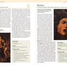 Medea: Zauberin und Geliebte des Jason. Medusa: Furchterregende Gorgo. Illustrierte Texte mit Gemälden von "Medea und Jason" links und Medusas Kopf rechts.