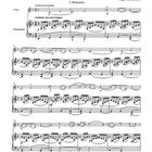 "1. Romance", "Andante ma non troppo", Violine und Piano Notenblatt, Titel: "Morceaux de salon op. 6" von Sergej Rachmaninoff.