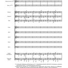1. Duet and Chorus, Langhetto e staccato. Notenlinien für verschiedene Instrumente und Gesangsstimmen.