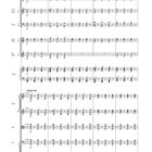 Notenblatt mit "Var. XI", "Allegretto" und Instrumenten wie Oboe, Klarinette und Violinen.