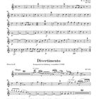 Notenblatt mit Titeln "Marsch" und "Divertimento", komponiert in Salzburg, vermutlich 1780 von W. A. Mozart.