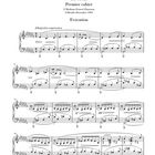 Texte: Iberia, Premier cahier, À Madame Ernest Chausson, Vollendet Dezember 1905, Evocation, Allegretto espressivo. Das Bild zeigt Noten.