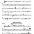 Musiknoten mit Titeln "Marsch" und "Divertimento", komponiert in Salzburg und Notenangaben für Horn in D.