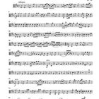 "Divertimento", "Viola", "Allegro", "KV 136": Musikalische Noten für eine Viola, mit Anweisungen wie "tr", "pizz.", "arco".