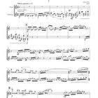 "Momenti fugaci", für Flöte und Vibraphon von Marco Pütz, 2021. Musiknoten mit verschiedenen Passagen und Dynamiken.