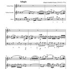 "Adagio" von Johann Gottlieb Graun, Noten für Violine Primo, Violine Secondo und Basso.