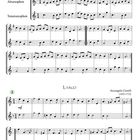 "Alleweil Lustig" von Johann Valentin Rathgeber, "Largo" von Arcangelo Corelli, Noten für Alt- und Tenorsaxophon.