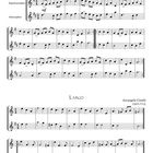 "Alleweil Lustig" von Johann Valentin Rathgeber, Sopran- und Altsaxophon. "Largo" von Arcangelo Corelli. Notenblätter.
